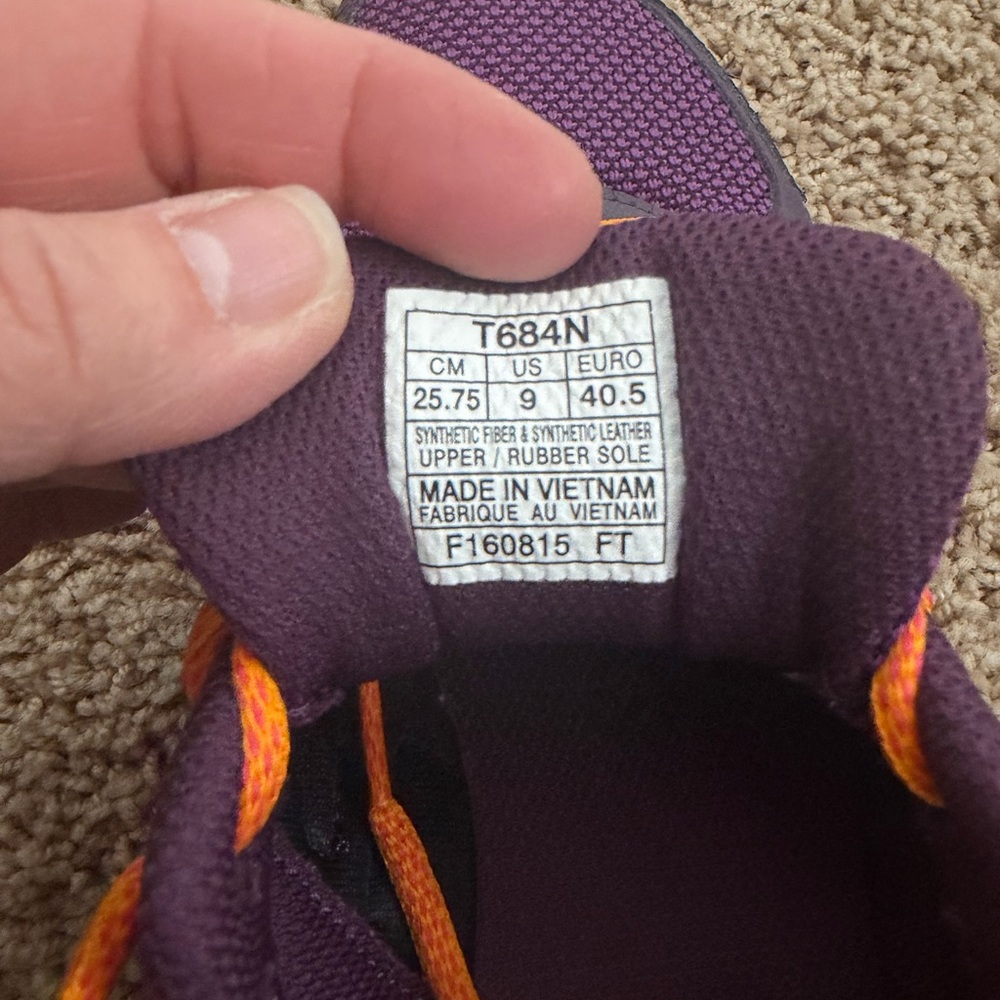 ASICS Women's Gel Sonoma 2 Vibrant Purple and Orange Athletic Shoes - Picture 4 of 5